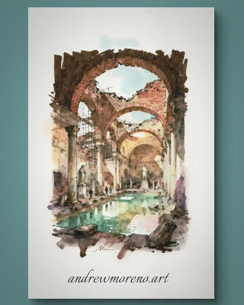 Roman Bath — artwork by Andrew Moreno